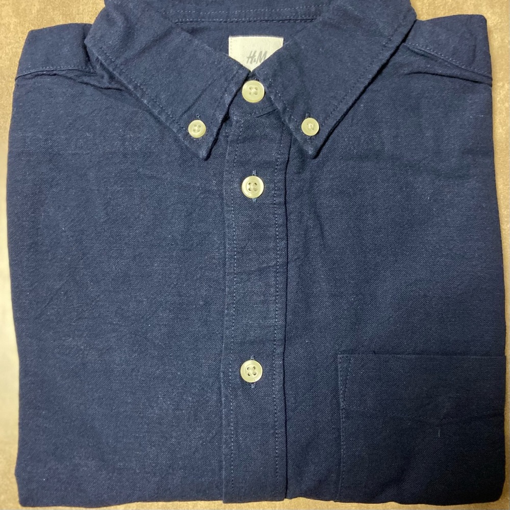 Button-downed dark blue shirt